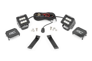 Jeep Cherokee LED Light Kit - Rough Country - Ditch Mount - Black - '14-'21